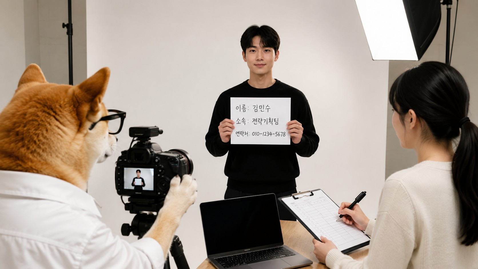 수십 명 프로필 촬영, 누구 사진인지 어떻게 구분하나요? 참고 이미지