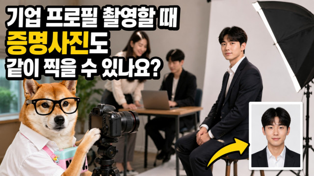 기업 프로필 촬영할 때 증명사진도 같이 찍을 수 있나요?