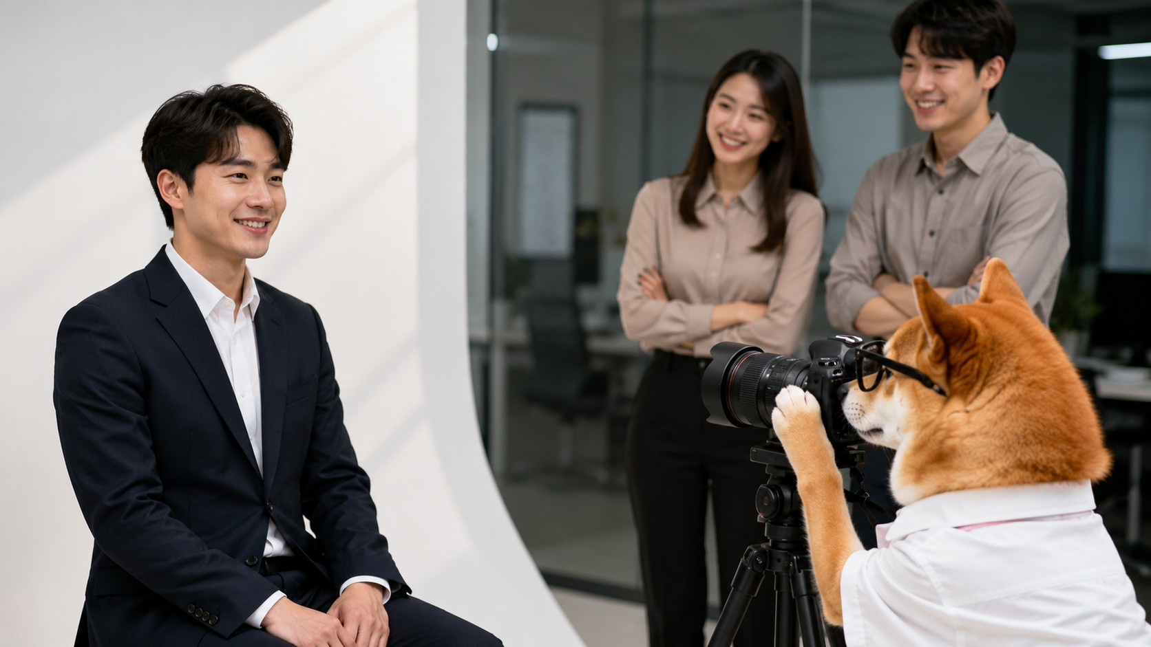 프로필 촬영할 때 다른 직원들은 나가 있어도 되죠? 참고 이미지